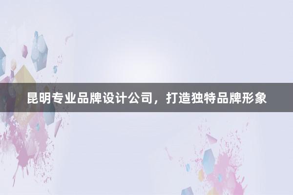 昆明专业品牌设计公司，打造独特品牌形象